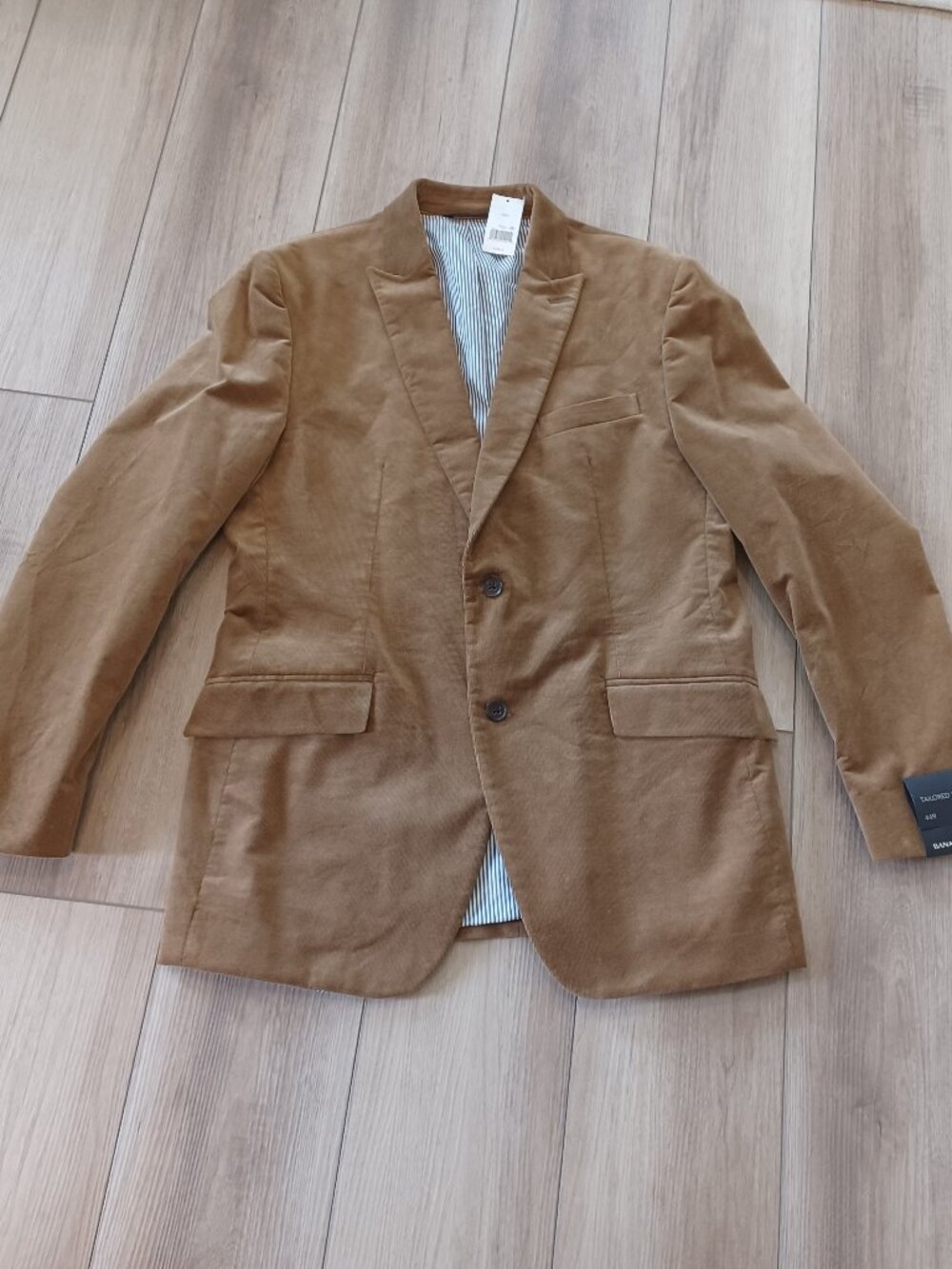 NWT Banana Republic Duca Visconti Italian Corduroy Blazer 44R Tailored Fit Tan